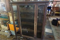 Antique China Cabinet with Wood Shelves