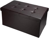 Ottoman With Storage Brown With Dark Green Color (