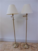 Brass Colored Floor Lamps 60" H