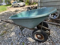 Wheelbarrow. Good tires, heavy plastic bucket.