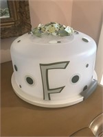 F Monogrammed Cake Carrier