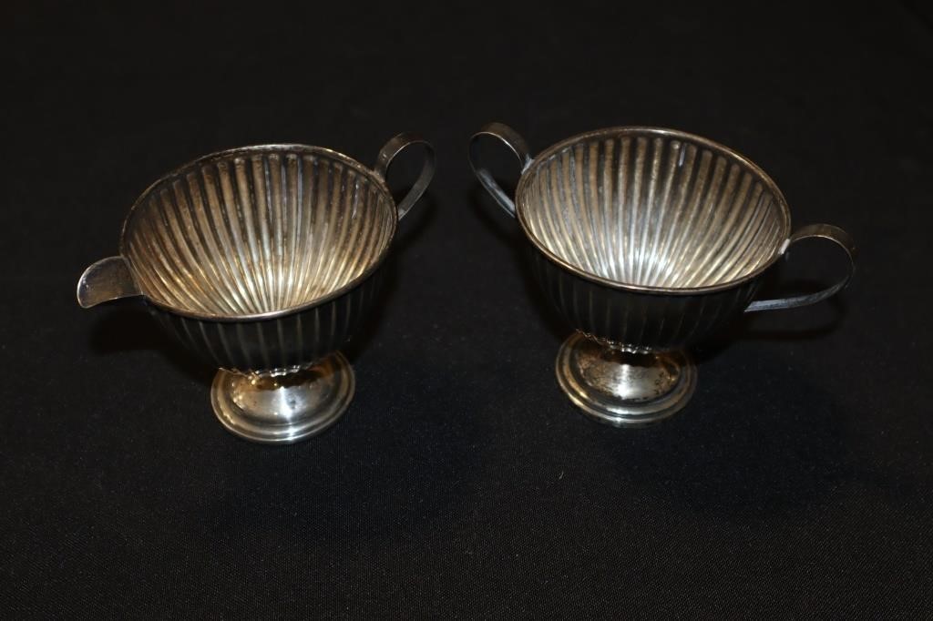 Sterling weighted creamer and sugar