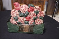 Tin painted flower box signed Chap