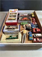 BOX OF VINTAGE DIECAST CARS HOT WHEELS AND MORE