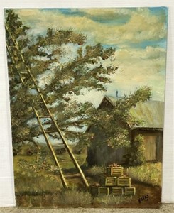 (RK) Jules Apple Tree Oil Painting on Board 18” x