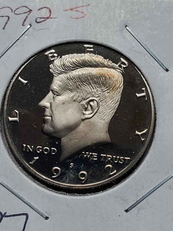 1992-S Clad Proof Kennedy Half Dollar
