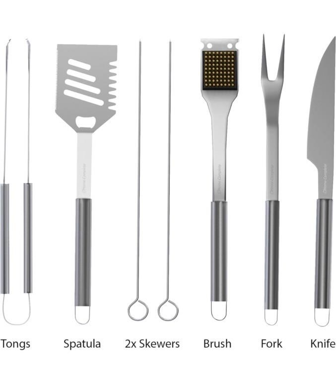 Stainless steel travel bbq utensils set