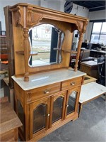 Oak Glass Door Sideboard