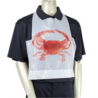 Royal Adult Poly Bibs with Crab Design, Package of