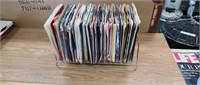 80 vintage 45 RPM vinyl records with polished