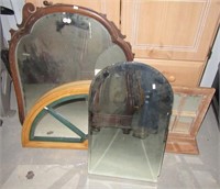 (4) Various styled wall mirrors. Largest measures