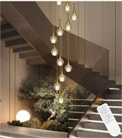 Poemoon Raindrop Staircase Chandelier with R