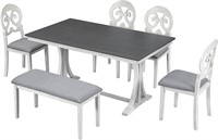 PURLOVE Dining Table, Gray and Antique White