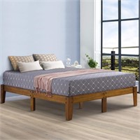 14 inch Smart Wood Platform Bed,Natural,Queen