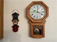 Regulator Wall Clock; Birdhouse Wall Decor