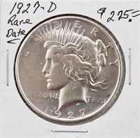 1927-D Silver Peace Dollar Coin RARE DATE