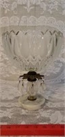 Stunning Vintage Crystal Marble Footed  Bowl