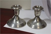 Set of 2 Weighted Sterling Candle Holders