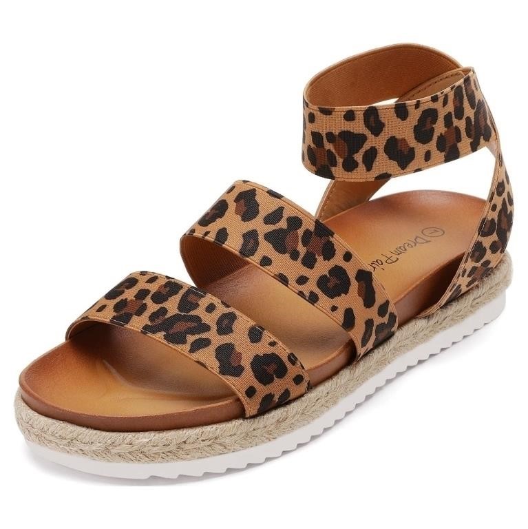 WF2894  Dream Pairs Platform Wedge Sandals Leopar