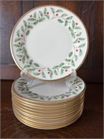 12 Lenox Holiday Fine Porcelain 8" Plates