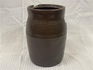 Stoneware Crock, brown Glaze, 2 gallon, 11 1/2