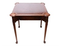 Georgian Manner English Leather Top Games Table