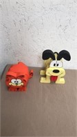 Garfield and Odie wooden figurines