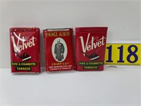 2 Velvet Tobacco & 1 Prince Albert Tobacco Tins