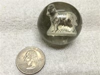 ANTIQUE MARBLE WITH PHOSPHATE ANIMAL FIGURE INSIDE