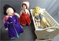 '50's Tiny Tears Doll Rocking Crib & Mask Face