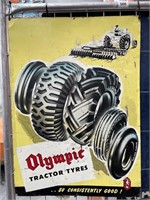 Original Olympic Tractor Tyres Screen Print Sign