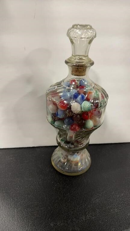 JAR OF VINTAGE MARBLES