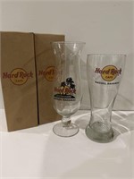 Hard Rock Cafe Beer Glass Hurricane Bahamas set