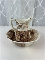 Alfred Meakin Reverie transfer ware bowl pitcher