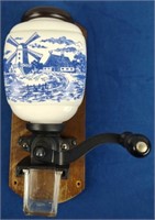 Delft Blue & White Wall Mount Coffee Grinder