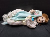 Baby Angel Girl Porcelain Doll w/ Blanket