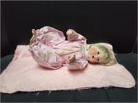 12" Baby Girl Porcelain Doll w/ Blanket