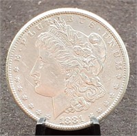 1881-S Morgan Silver  Dollar, AU