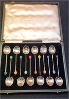 (12) Sterling Spoons w/ Small Plastic Ends