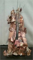 Metal Leaf Driftwood Sculpture, Approx. 22" Tall