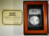 2014 SILVER EAGLE ANACS MS-70 1st DAY OF ISSUE