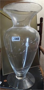 Etched Glass 16" Vase