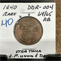 1940 WHEAT PENNY CENT DDR-004 RARE
