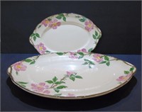 2 Large Oval Fransican Desert Rose Platters