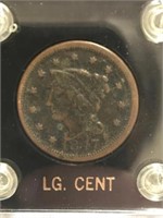 1847 LARGE CENT IN PLASTIC DISPLAY
