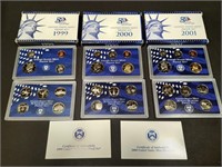 1999-2001 full US Mint Proof Set coins in