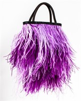 Moo Roo Charleston Dyed Ostrich Feather Handbag