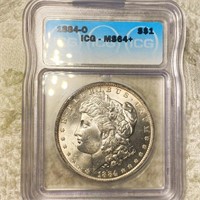 1884-O Morgan Silver Dollar ICG - MS64+