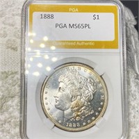 1888 Morgan Silver Dollar PGA - MS 65 PL