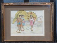Original Etching "Rainy Day" By Willy Seiler